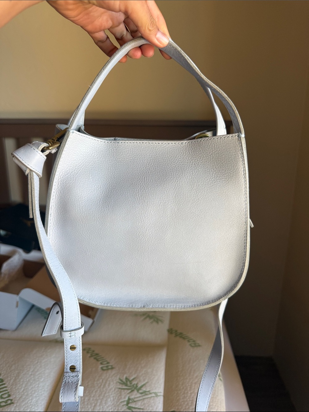 Madewell Light Blue Leather Sydney Crossbag